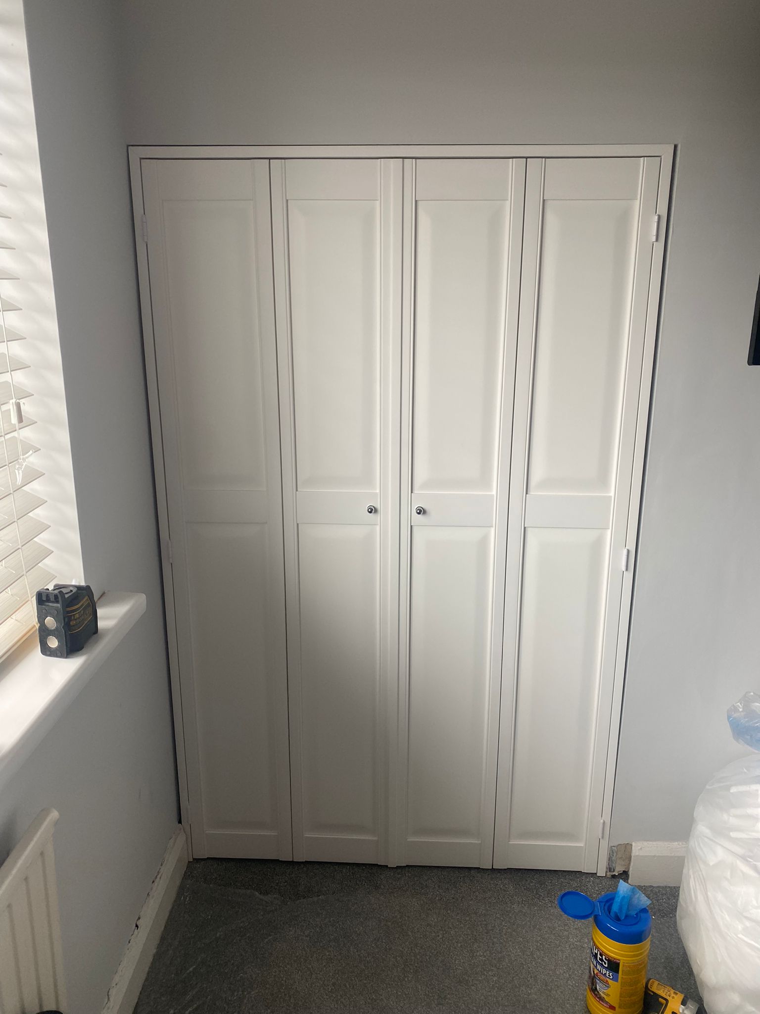 Solid plantation shutters in Middleton, Manchester.